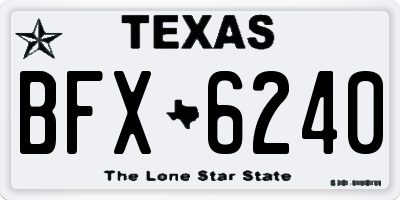 TX license plate BFX6240