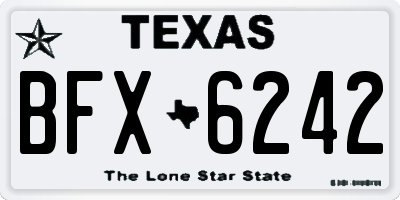TX license plate BFX6242
