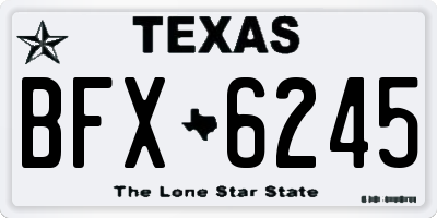 TX license plate BFX6245