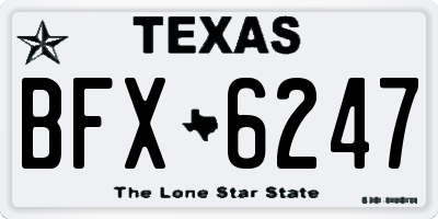 TX license plate BFX6247