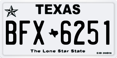 TX license plate BFX6251