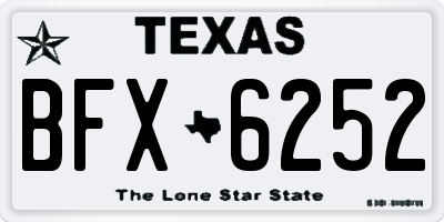 TX license plate BFX6252