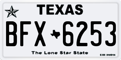 TX license plate BFX6253