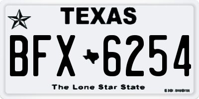 TX license plate BFX6254