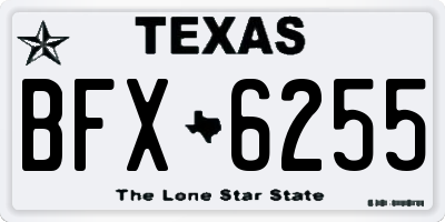TX license plate BFX6255
