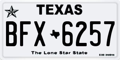 TX license plate BFX6257
