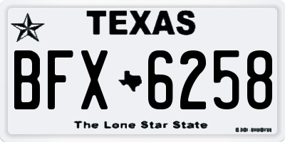 TX license plate BFX6258