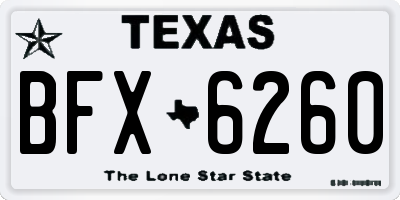 TX license plate BFX6260