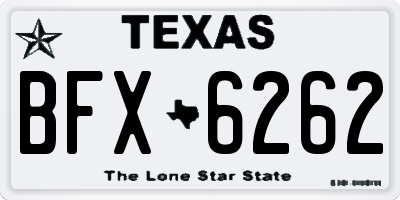 TX license plate BFX6262
