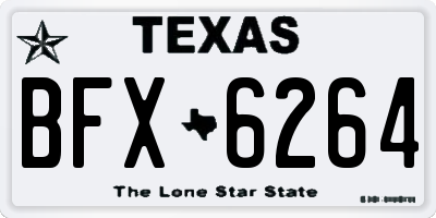 TX license plate BFX6264
