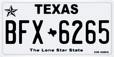 TX license plate BFX6265
