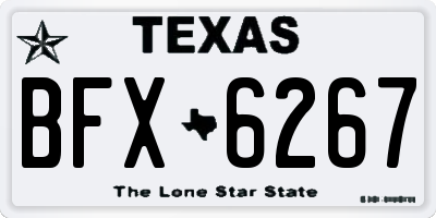 TX license plate BFX6267