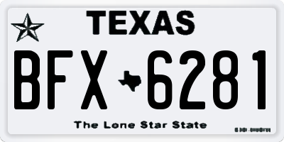 TX license plate BFX6281