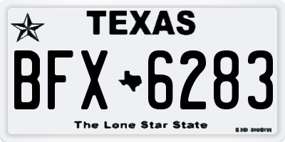 TX license plate BFX6283