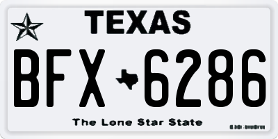 TX license plate BFX6286