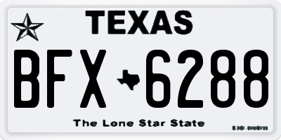 TX license plate BFX6288