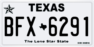 TX license plate BFX6291
