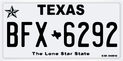 TX license plate BFX6292