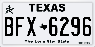 TX license plate BFX6296
