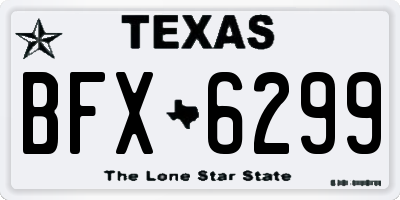 TX license plate BFX6299