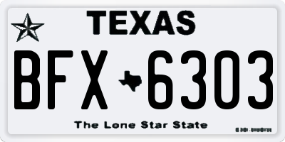 TX license plate BFX6303