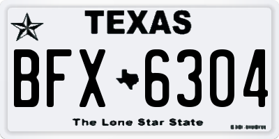TX license plate BFX6304