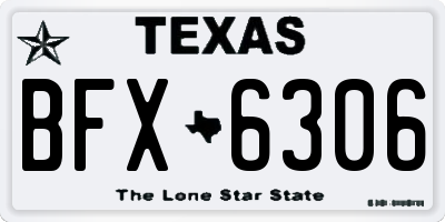 TX license plate BFX6306