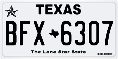 TX license plate BFX6307