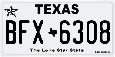 TX license plate BFX6308