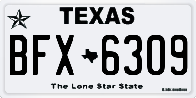 TX license plate BFX6309