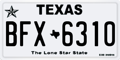 TX license plate BFX6310