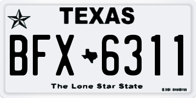 TX license plate BFX6311