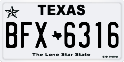 TX license plate BFX6316