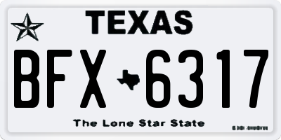 TX license plate BFX6317