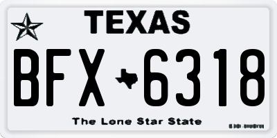 TX license plate BFX6318