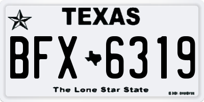 TX license plate BFX6319