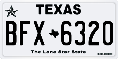 TX license plate BFX6320