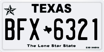 TX license plate BFX6321