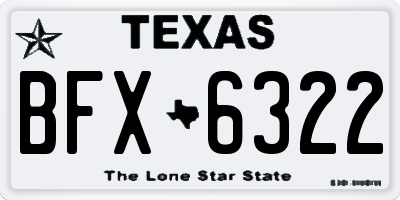 TX license plate BFX6322