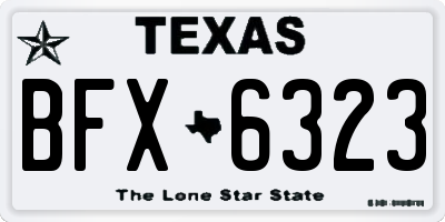 TX license plate BFX6323