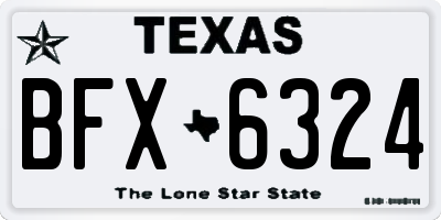 TX license plate BFX6324