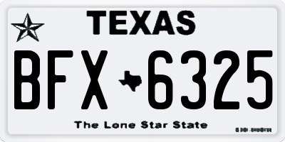 TX license plate BFX6325