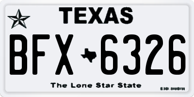 TX license plate BFX6326
