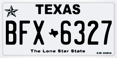TX license plate BFX6327