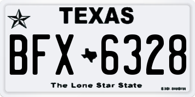 TX license plate BFX6328
