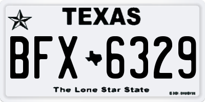 TX license plate BFX6329