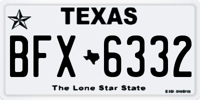TX license plate BFX6332