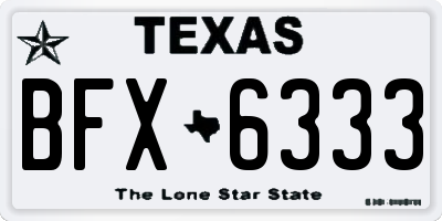 TX license plate BFX6333