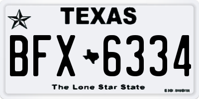 TX license plate BFX6334