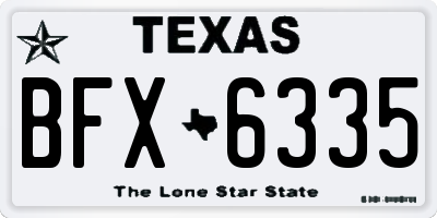 TX license plate BFX6335